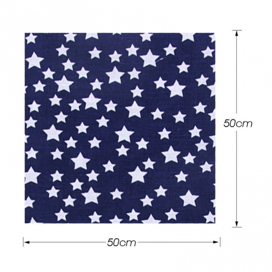 Picture of Deep Blue - DIY Mixed Printing Cloth Cotton Fabric Sewing Quilting Patchwork Crafts 50cm x 50cm（5 Pcs/Set）