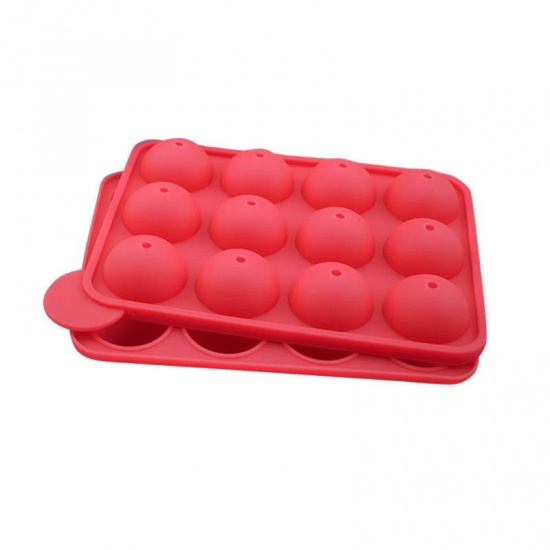 Immagine di Red - Silicone Cake Mold Non-stick Dome Mold for Chocolate Candy Ice Cube