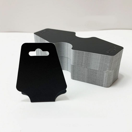 Immagine di Paper Jewelry Necklace Display Card Black Geometric 12cm x 5cm, 1 Packet ( 100 PCs/Packet)