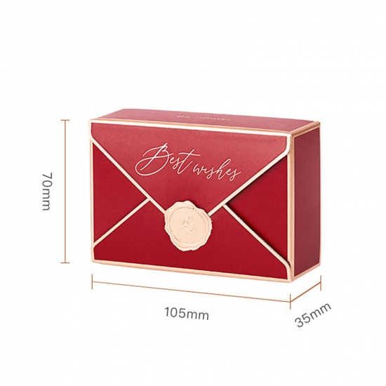 Picture of Paper Jewelry Gift Packing & Shipping Boxes Rectangle Dark Red 10.5cm x 7cm , 10 PCs