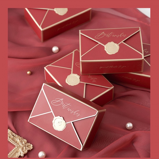 Picture of Paper Jewelry Gift Packing & Shipping Boxes Rectangle Dark Red 10.5cm x 7cm , 10 PCs