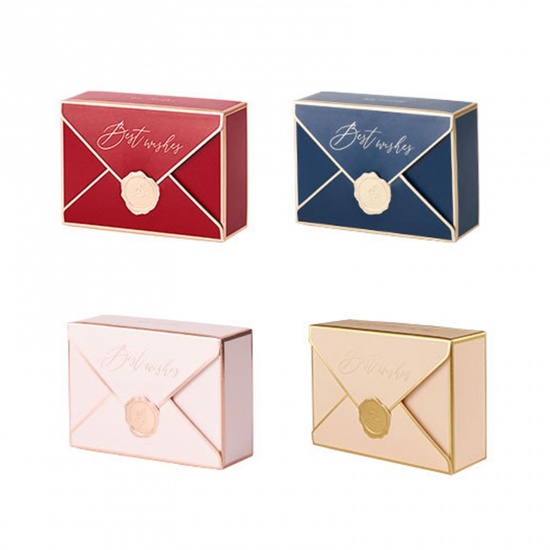 Picture of Paper Jewelry Gift Packing & Shipping Boxes Rectangle Champagne Gold 10.5cm x 7cm , 10 PCs