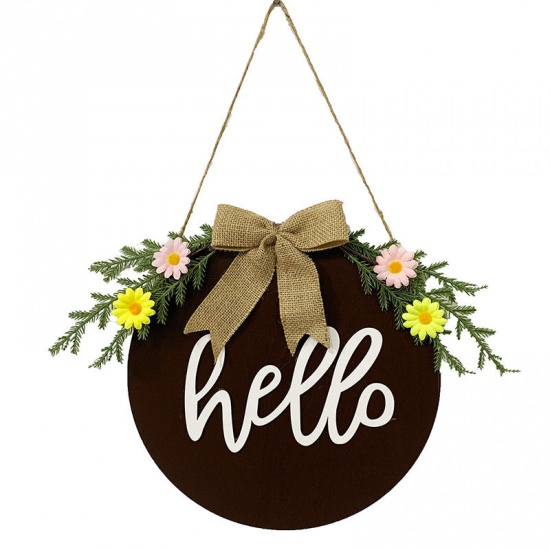 Picture of Coffee - Hello Easter Wood Hanging Door Sign Home Decoration 30cm Dia., 1 Piece