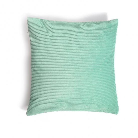 Picture of Light Green - 10# Solid Color Corduroy Square Pillowcase Home Textile 45x45cm, 1 Piece