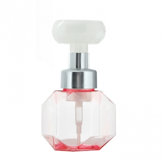 Immagine di Pink - 300ml Empty PETG Flower Foam Pump Hand Sanitizer Bottle Refillable 16.3x5.5cm, 1 Piece