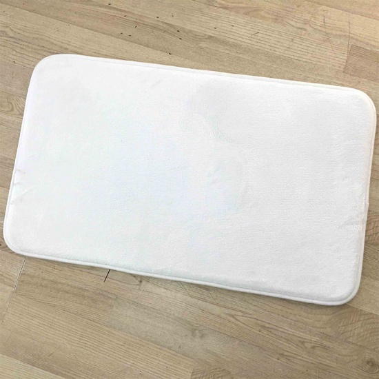 Picture of White - 60x90cm Coral Fleece Thickened Soft Super Absorbent Non-Slip Living Room Bathroom Carpet Floor Mat Rug Home Decoration, 1 Piece