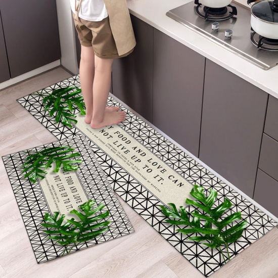 Immagine di Multicolor - 40x60cm 12# Polyester Printed Thickened Soft Super Absorbent Non-Slip Living Room Bathroom Kitchen Carpet Floor Mat Rug Home Decoration, 1 Piece