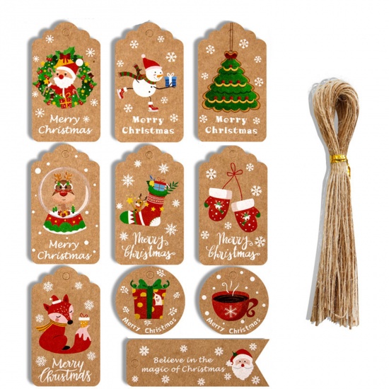 Immagine di Carta Natale Imballaggio per Gioielli Regalo Fiore Carta Kraft 29.5cm x 15cm , 1 Pacchetto