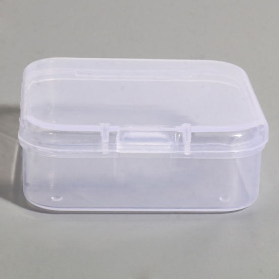 Bild von ABS Plastik Aufbewahrungsbehälter Kasten Korb Quadrat Transparent 54mm x 54mm, 5 Stück