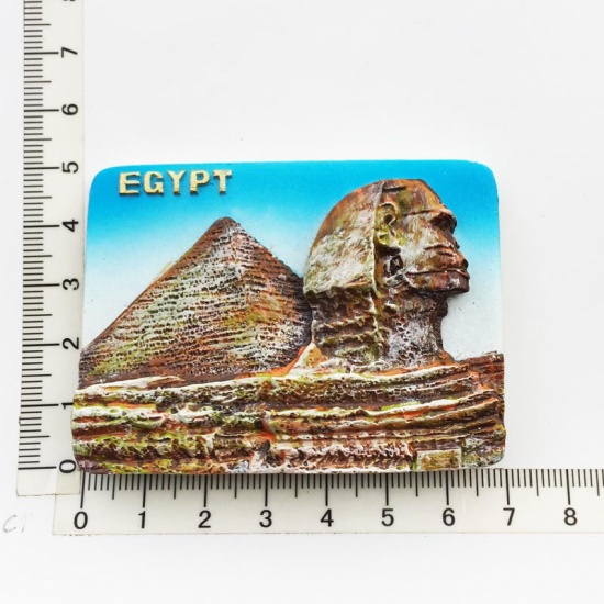 Immagine di Brown - 3# Sphinx Side Egypt Creative Cultural Tourism Souvenir Resin Fridge Magnet 7x5cm, 1 Piece