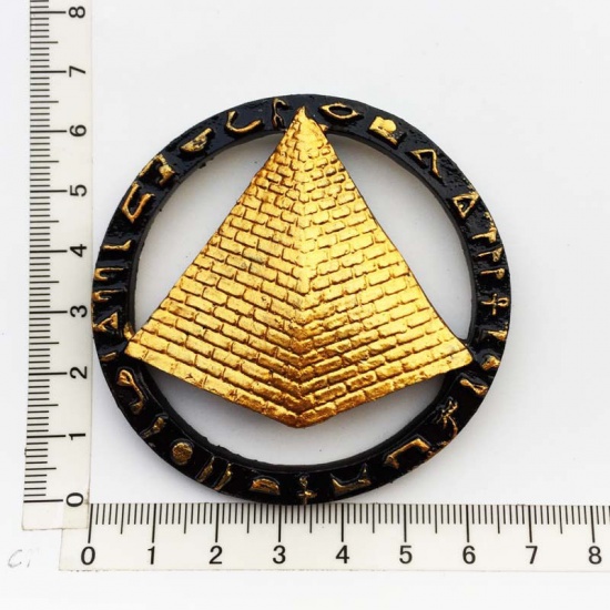 Picture of Golden - 6# Pyramid Egypt Creative Cultural Tourism Souvenir Resin Fridge Magnet 6.8x6.7cm, 1 Piece