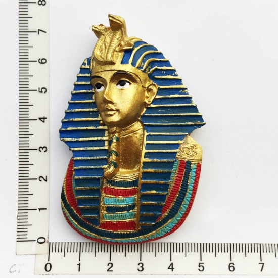 Immagine di Golden - 9# Pharaoh Egypt Creative Cultural Tourism Souvenir Resin Fridge Magnet 7.5x5cm, 1 Piece