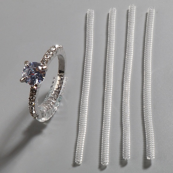 Picture of Plastic Jewelry Tools Ring Adjuster Spring Transparent Clear 10.2cm x 0.4cm - 9.7cm x 0.4cm, 5 PCs