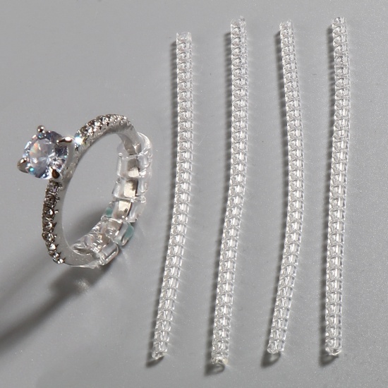 Picture of Plastic Jewelry Tools Ring Adjuster Spring Transparent Clear 10.2cm x 0.4cm - 9.7cm x 0.4cm, 5 PCs