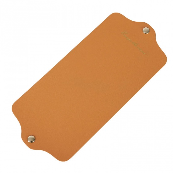 Picture of Brown - Portable PVC Leather Double-sided Mask Temporary Storage Folder 24x10.6cm, 1 Piece