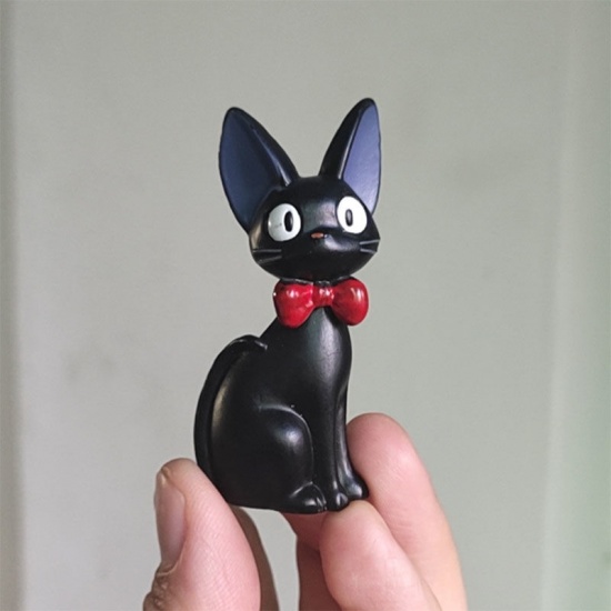 Immagine di Black - 6# Cute Cat PVC Micro Landscape Miniature Craft Decoration 6.5x2.5cm, 1 Piece