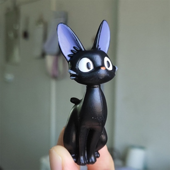 Immagine di Black - 7# Cute Cat PVC Micro Landscape Miniature Craft Decoration 7.6x2.5cm, 1 Piece