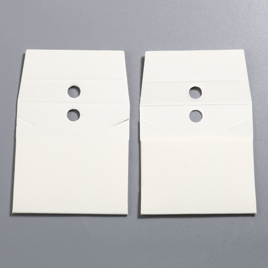 Immagine di Carta Cartoncini Espositori per Gioielli Geometrica Bianco Sporco 8.9cm x 5.8cm, 50 Pz