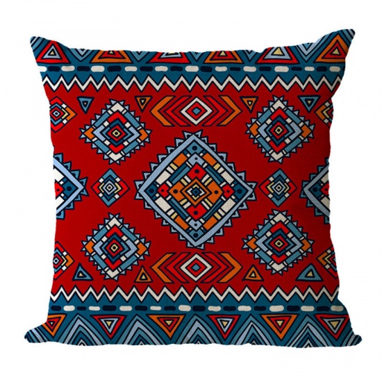Picture of Multicolor - 17# Abstract Geometric Printed Flax Square Pillowcase Home Textile 45x45cm, 1 Piece