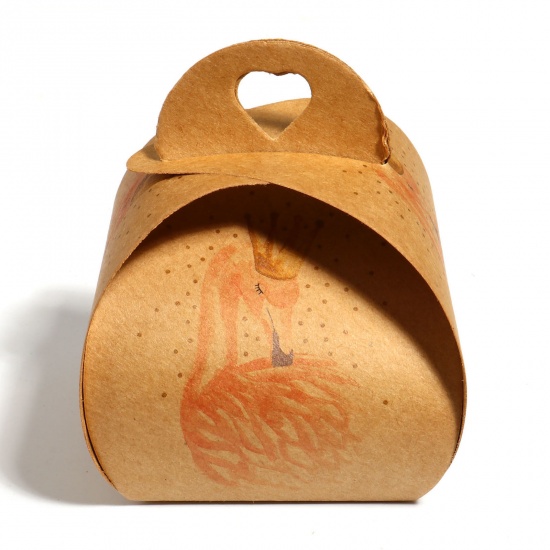 Immagine di Carta Scatola di Imballaggio Geometrica Arancione Rosa Fenicottero Disegno 6.5cm x 5.5cm x 5.5cm 10 Pz