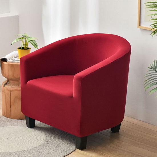 Immagine di Wine Red - Spandex Solid Color Elastic Sofa Seater Seat Cover Protector Washable Furniture Slipcover 65cm - 90cm, 1 Piece
