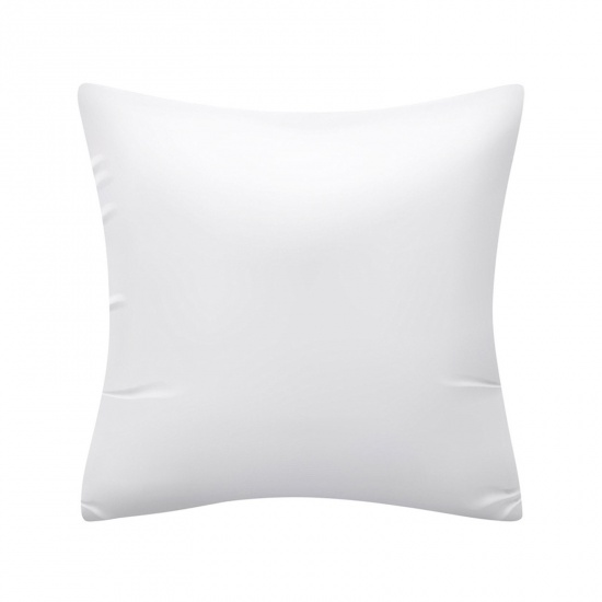 Immagine di White - 1# Double-sided Solid Color Polyester Square Pillowcase Home Textile 45x45cm, 1 Piece