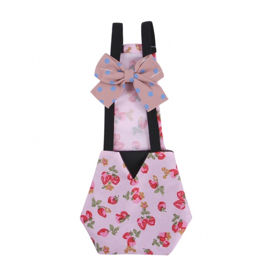 Picture of Pink - M Strawberry Fashionable Resuable Nappy Poultry Cloth Pet Diaper For Goose Duck Hen Chicken, 1 Piece