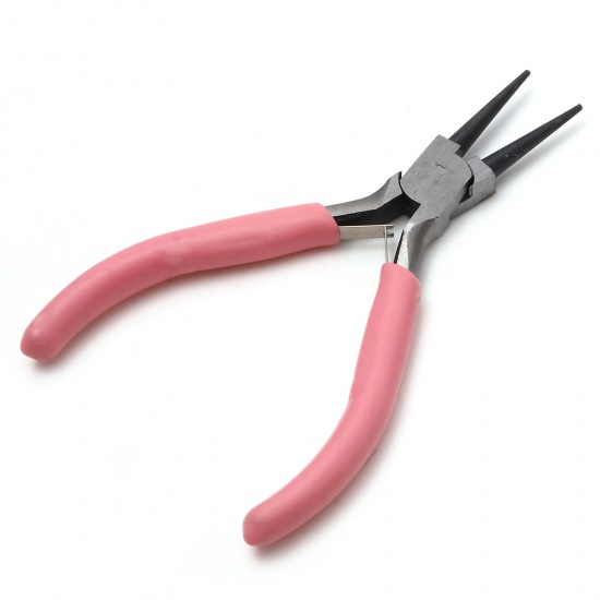 Bild von Rundzange aus Stahl, Schmuckwerkzeug, rosa, 12 cm x 7,5 cm, 1 Stück