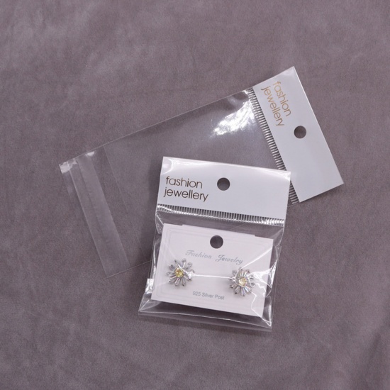 Picture of Plastic Self Seal Self Adhesive Bags Transparent Clear Rectangle 14cm x 7cm, 100 Sheets