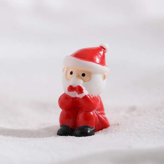 Picture of Red - Resin Micro Landscape Miniature Home Decoration Christmas Santa Claus 1.7x3.2cm, 1 Piece