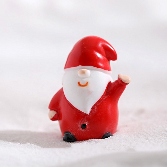 Picture of Red - Resin Micro Landscape Miniature Home Decoration Christmas Santa Claus 2.6x3.8cm, 1 Piece