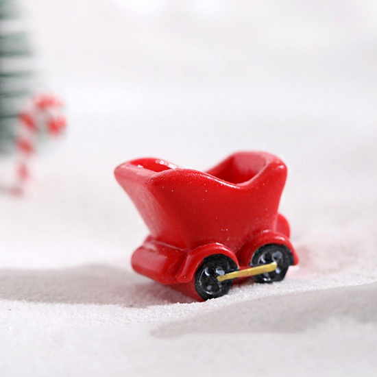 Picture of Red - Resin Micro Landscape Miniature Home Decoration Christmas Car 3x2.5ccm, 1 Piece