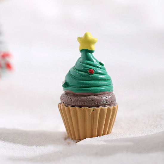 Picture of Green - Resin Micro Landscape Miniature Home Decoration Christmas Cake 2.5x4.4cm, 1 Piece