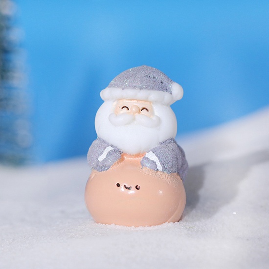 Immagine di Gray - Resin Micro Landscape Miniature Home Decoration Christmas Santa Claus 2.2x3.4cm, 1 Piece