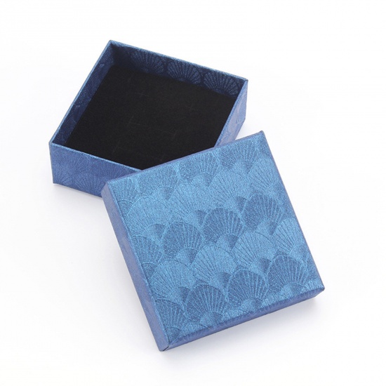 Imagen de Cajas Papel de Cuadrado , Azul Oscuro , Concha 7.5cm x 7.5cm x 3cm , 10 Unidades