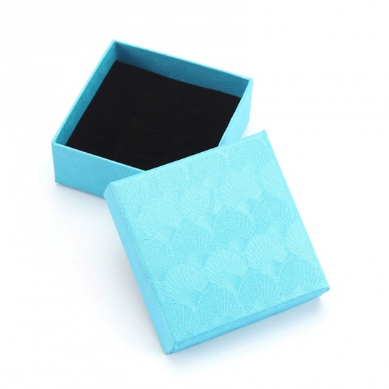 Imagen de Cajas Papel de Cuadrado , Azul Claro , Concha 7.5cm x 7.5cm x 3cm , 10 Unidades