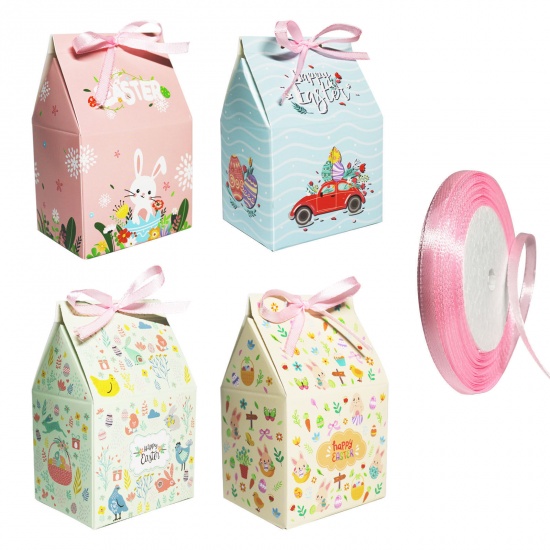 Picture of Paper Easter Day Packing & Shipping Boxes Multicolor Rabbit Pattern 10.5cm x 7cm x 5cm 1 Set
