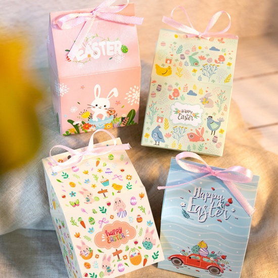 Picture of Paper Easter Day Packing & Shipping Boxes Multicolor Rabbit Pattern 10.5cm x 7cm x 5cm 1 Set