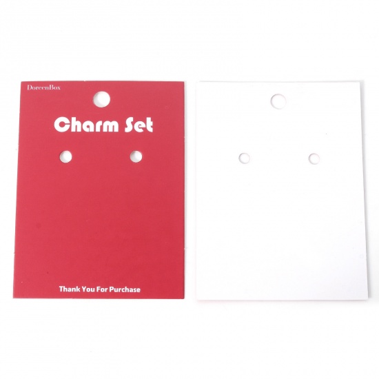 Bild von BoreenBox Charm-Set aus Papier, Schmuck-Display-Karte, rot, rechteckig, 9,5 cm x 7,2 cm, 1 Blatt