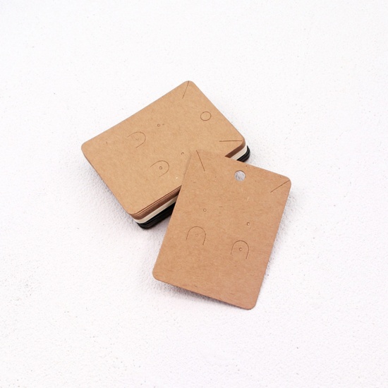 Picture of Paper Jewelry Earrings Display Card Brown 7.8cm x 5.8cm, 100 PCs