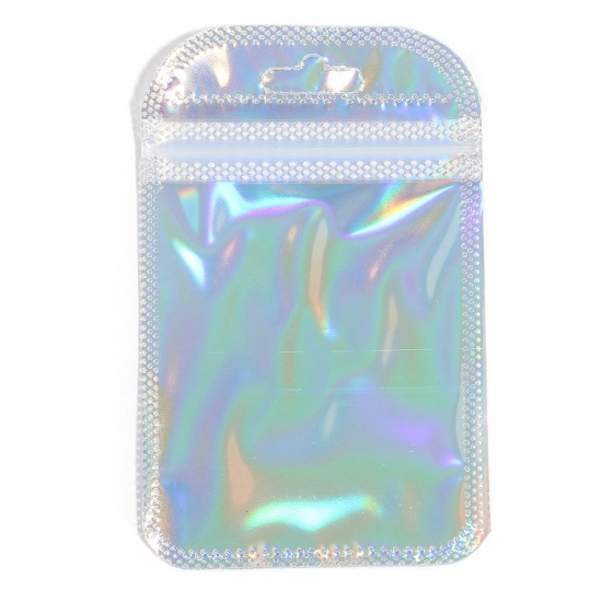 Изображение ABS Пластик Сумки с замком на молнии Прямоугольник Разноцветный 11см x 7см, 20 ШТ