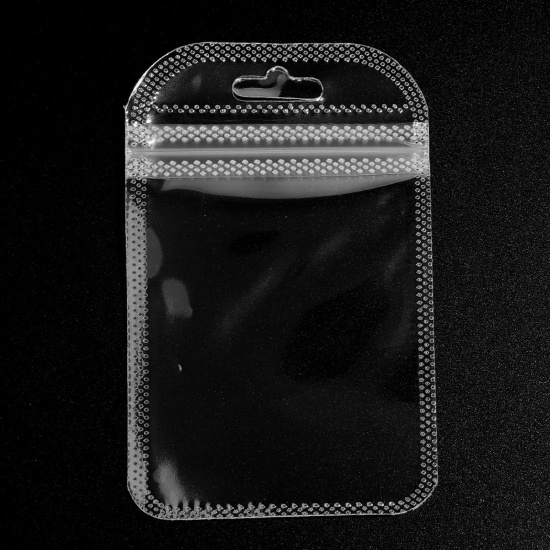 Изображение ABS Пластик Сумки с замком на молнии Прямоугольник Прозрачный 15см x 10.5см, 20 ШТ