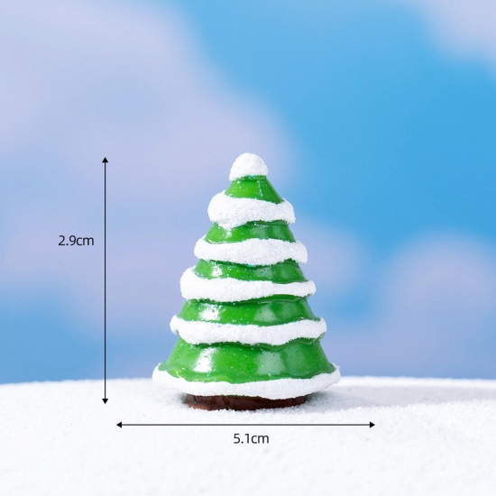 Immagine di Resina Carino Decorazione in Miniatura Micro Paesaggio Verde Albero di Natale 5.1cm x 2.9cm, 1 Pz