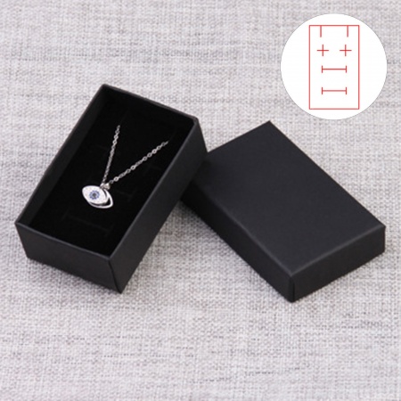 Immagine di 2 Pz Carta Portagioie per Collana, Braccialetto, Anello, Confezione Regalo Rettangolo Nero 8cm x 5cm x 3cm
