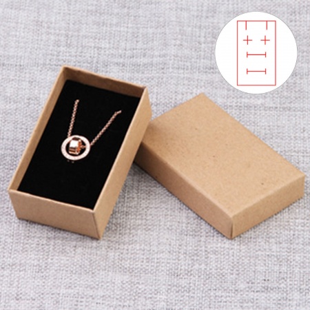 Image de 2 Pcs Boîte à Bijoux pour Collier Bracelet Bague Emballage Cadeau en Papier Rectangle Brun 8cm x 5cm x 3cm