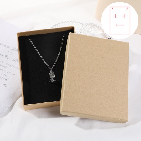 Immagine di 2 Pz Carta Regalo di Gioielli Scatola di Gioielli Rettangolo Marrone 15cm x 11cm x 3.5cm