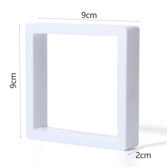 Immagine di 5 Pz Plastica Scatola di Gioielli Quadrato Bianco 9cm x 9cm x 2cm