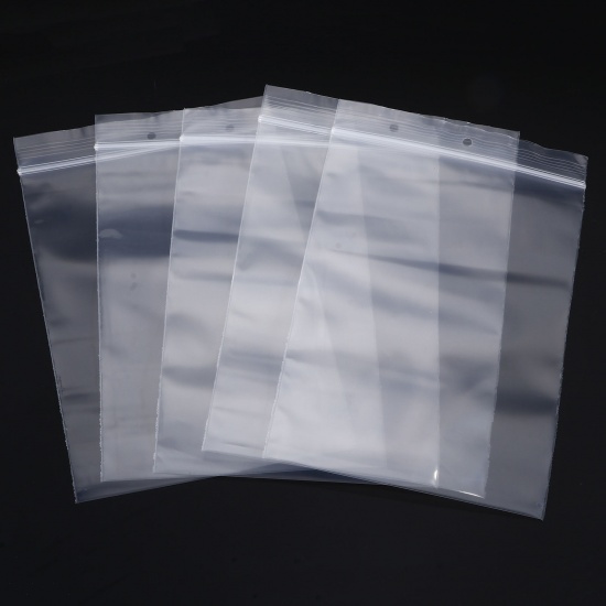 Изображение 1 Пакет ( 100 шт/Пакет) PE Сумки с замком на молнии Прямоугольник Прозрачный (Полезное пространство: 11x8см) 12см x 8см