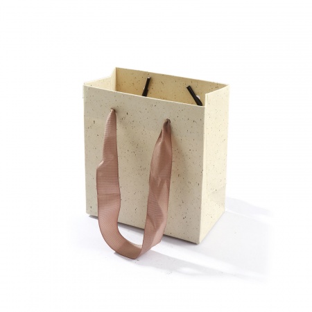 Bild von 2 Stück Papier Tasche Rechteck Beige 12cm x 11cm x 6cm