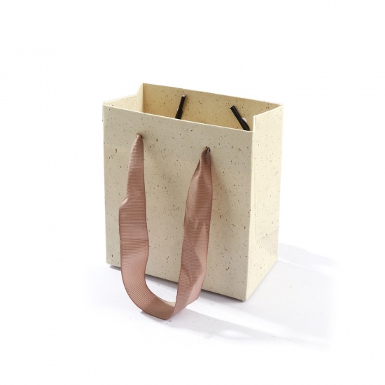 Picture of 2 PCs Paper Tote Bags Rectangle Beige 12cm x 11cm x 6cm
